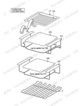 Взрыв-схема плиты (духовки) Parkinson Cowan L50GSBN2 - Схема узла H10 Furniture